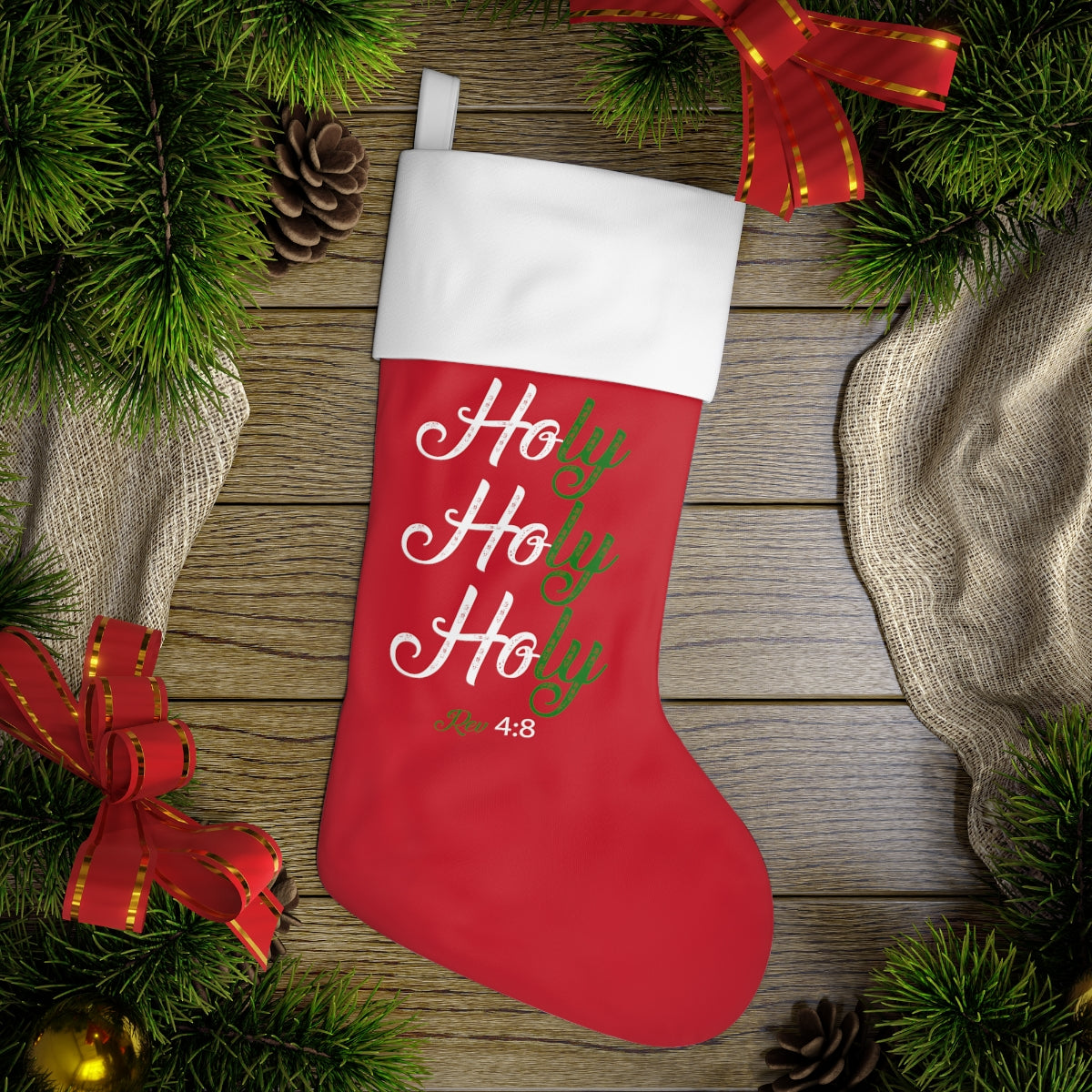 Holy Holy Holy Stocking | RED